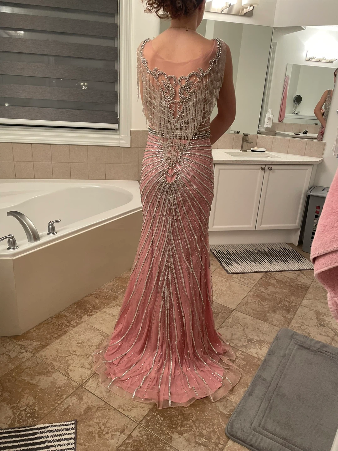 Pink Beaded Evening Gown - photo 2
