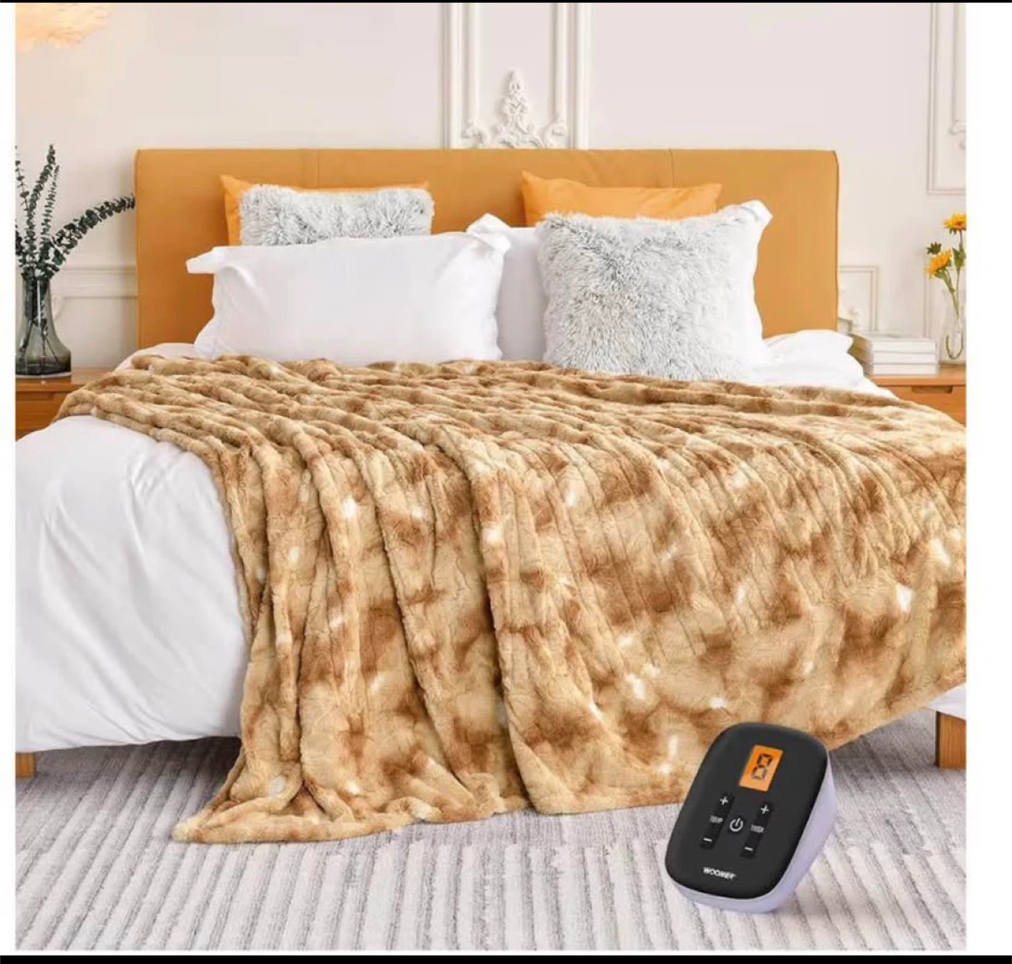 WOOMER Heated Blanket - Twin Size, Beige - photo 3