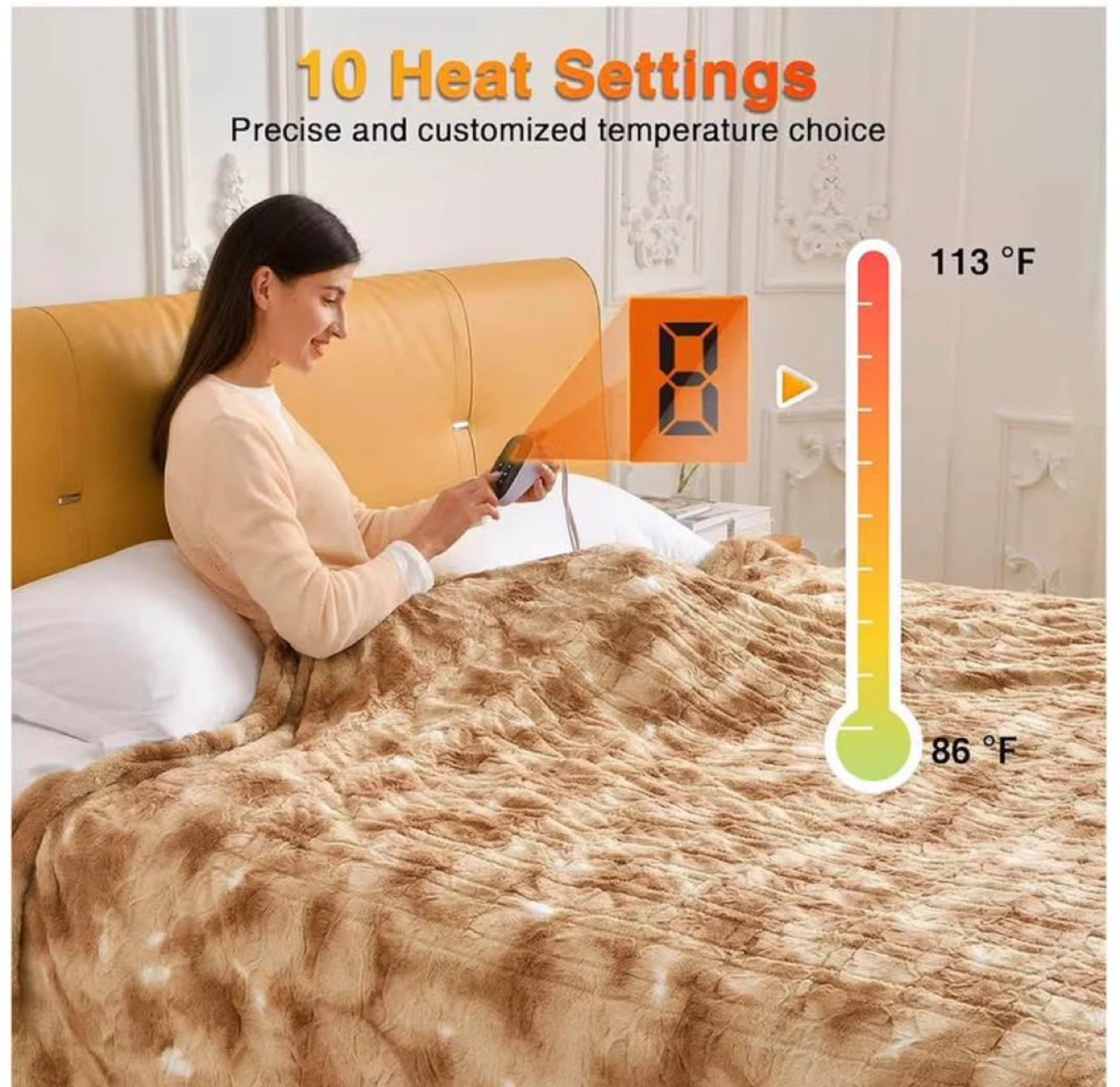 WOOMER Heated Blanket - Twin Size, Beige - photo 2