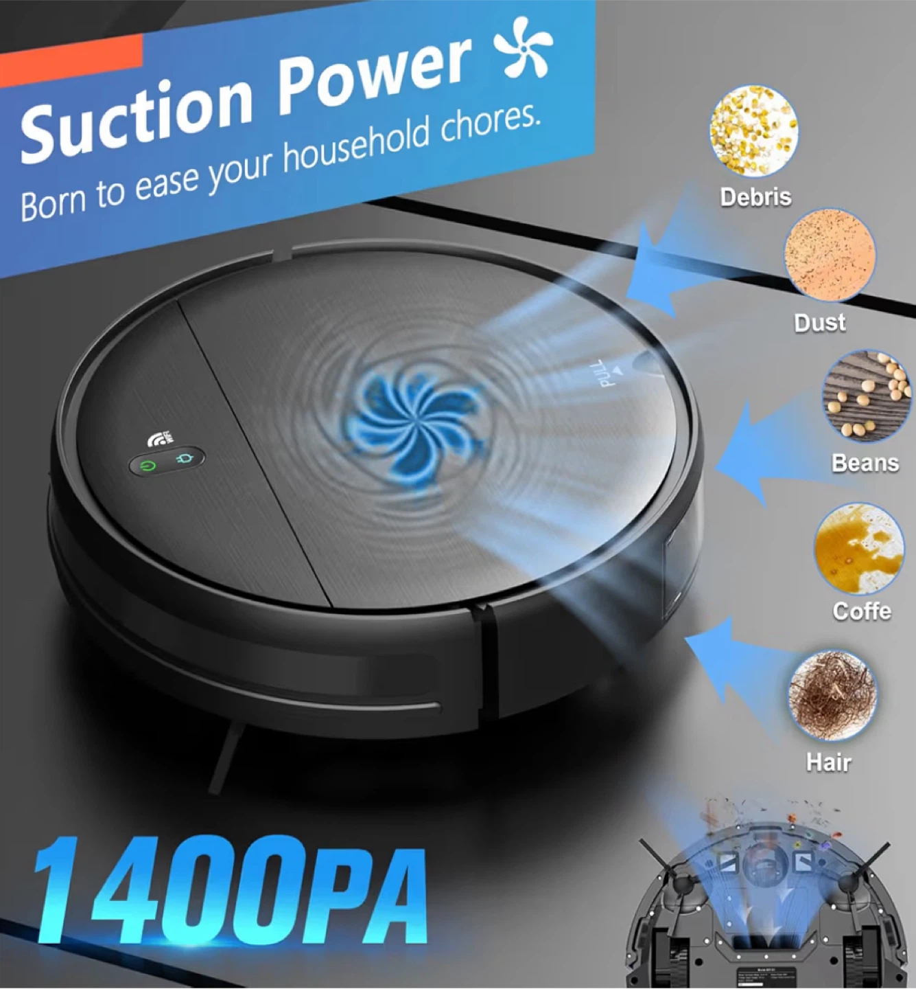 BR151 Robot Vacuum - Remote & App Control - photo 5