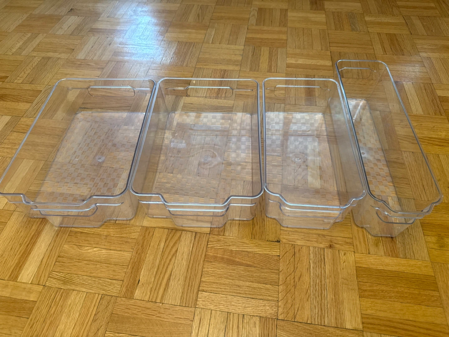Clear Plastic Storage Bins - Set of 4