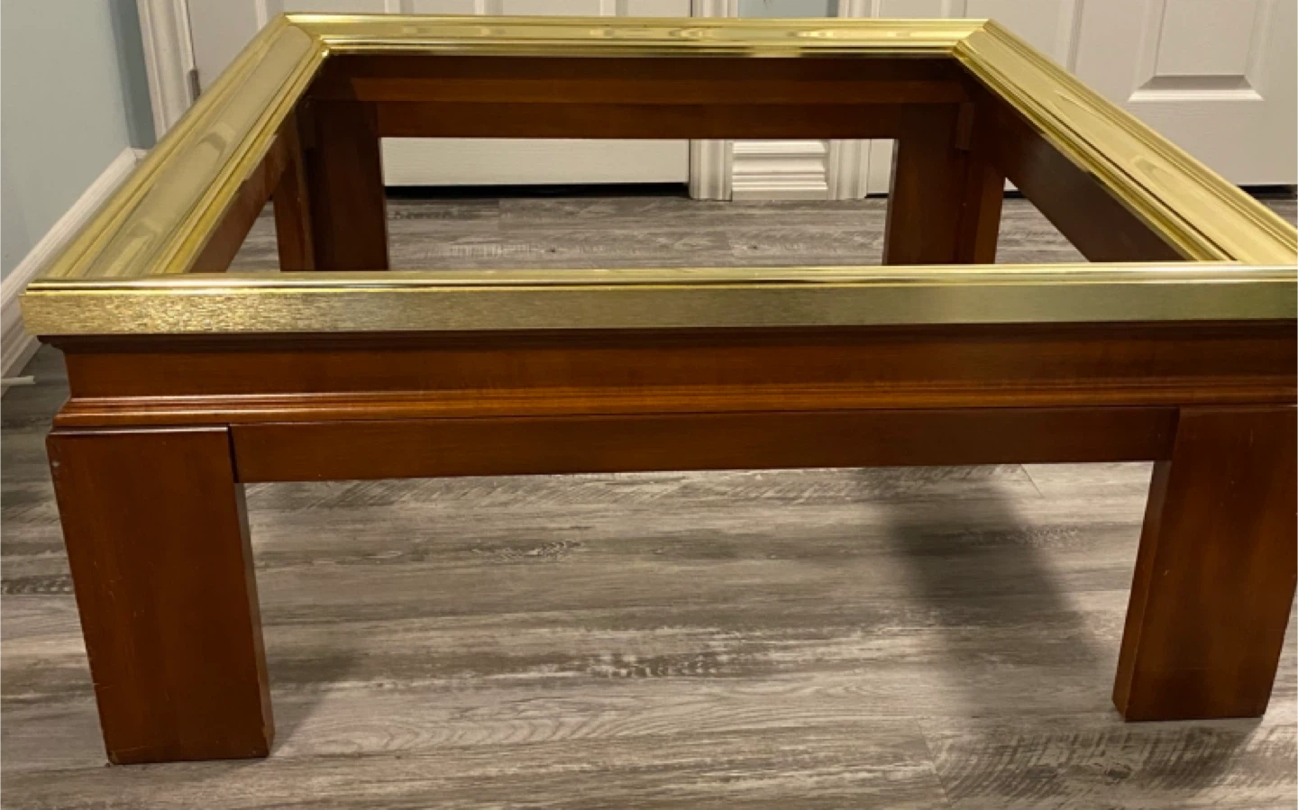 Coffee Table - Wood & Gold Trim