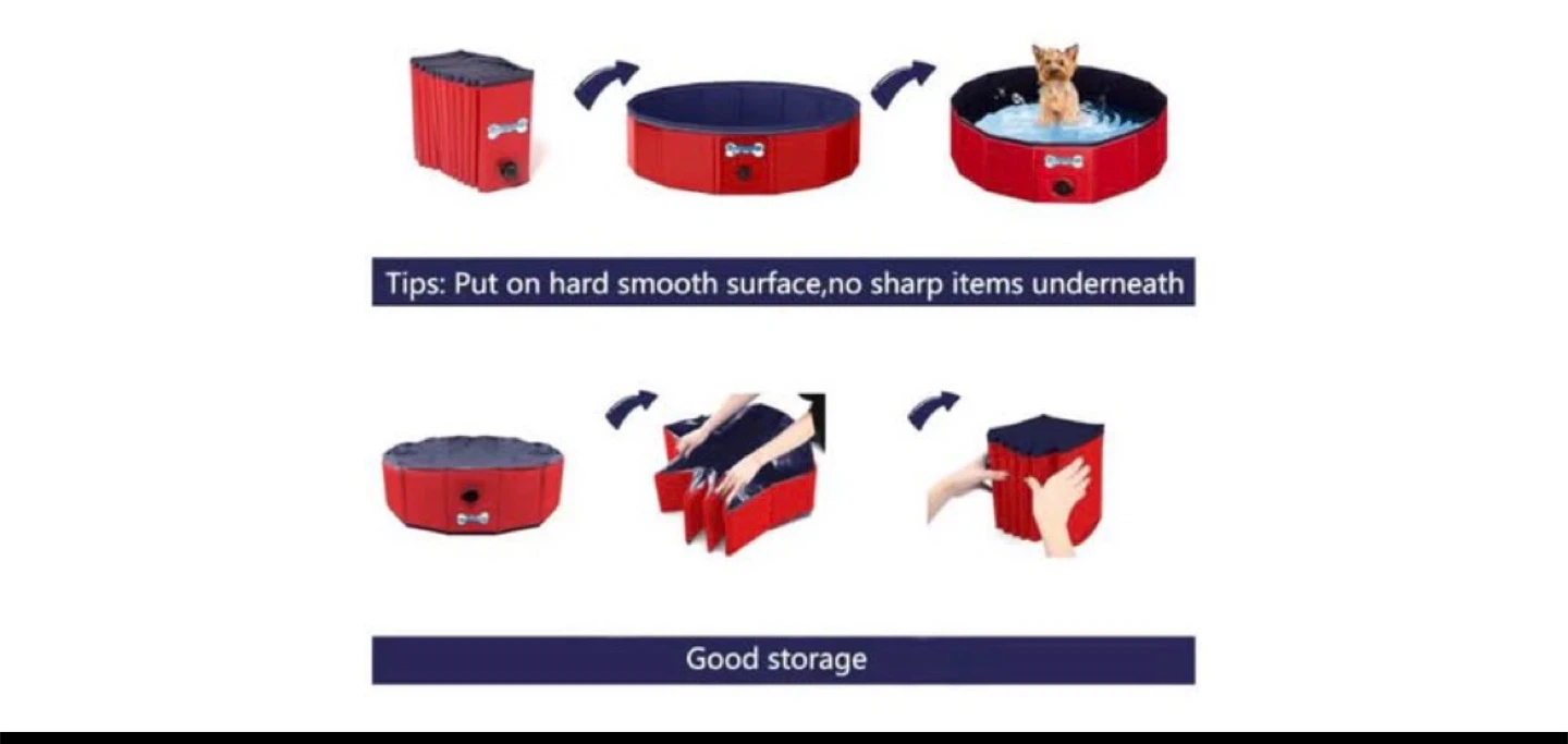 V-Hanver Foldable Dog Pool - Portable Pet Bath - photo 2