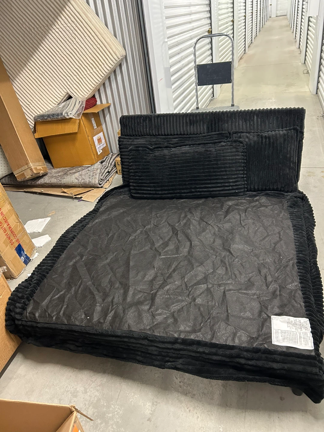 Black Corduroy Pet Bed Size 6 ft Length X 5 ft Wide