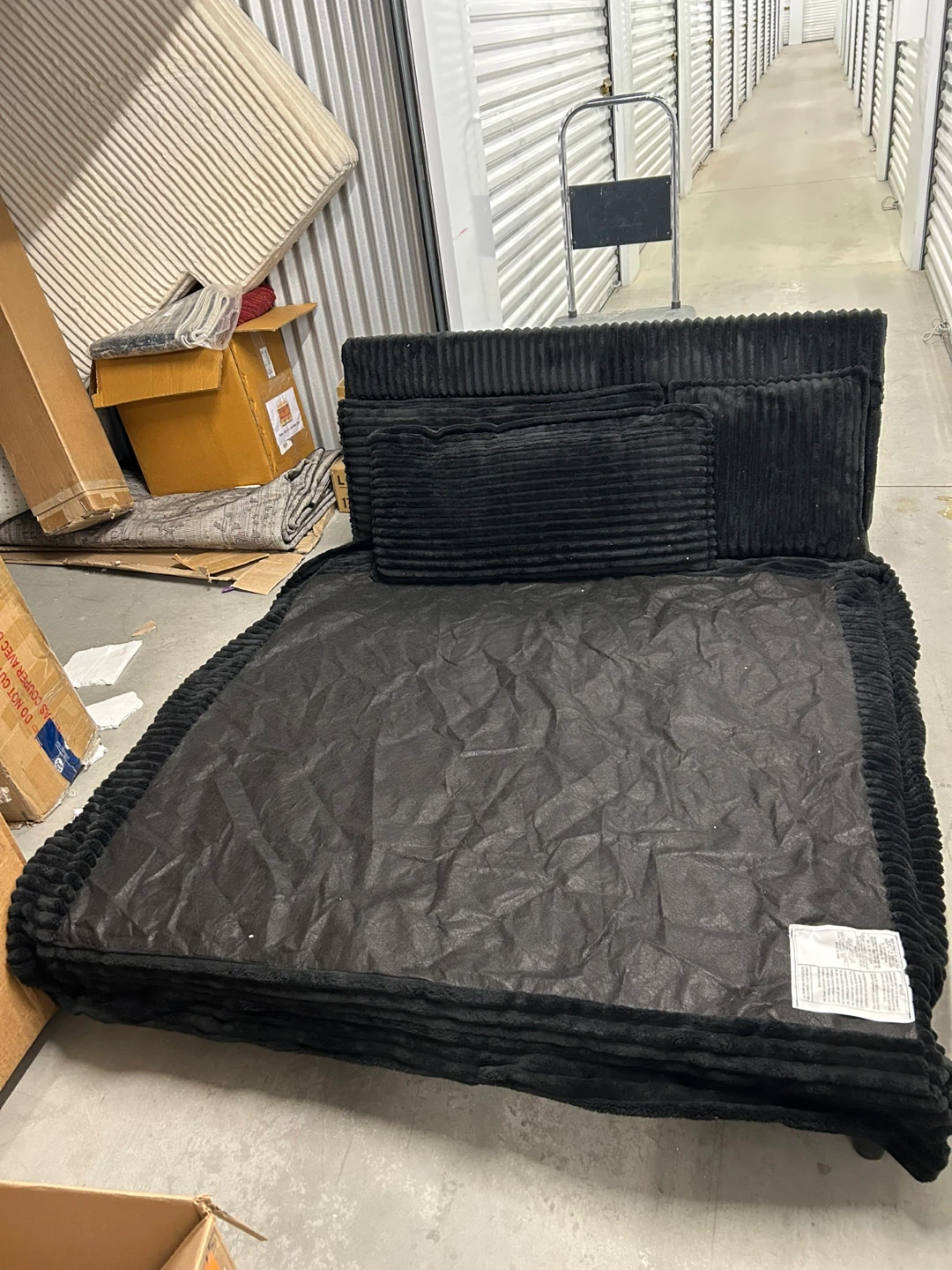 Black Corduroy Pet Bed Size 6 ft Length X 5 ft Wide - photo 2