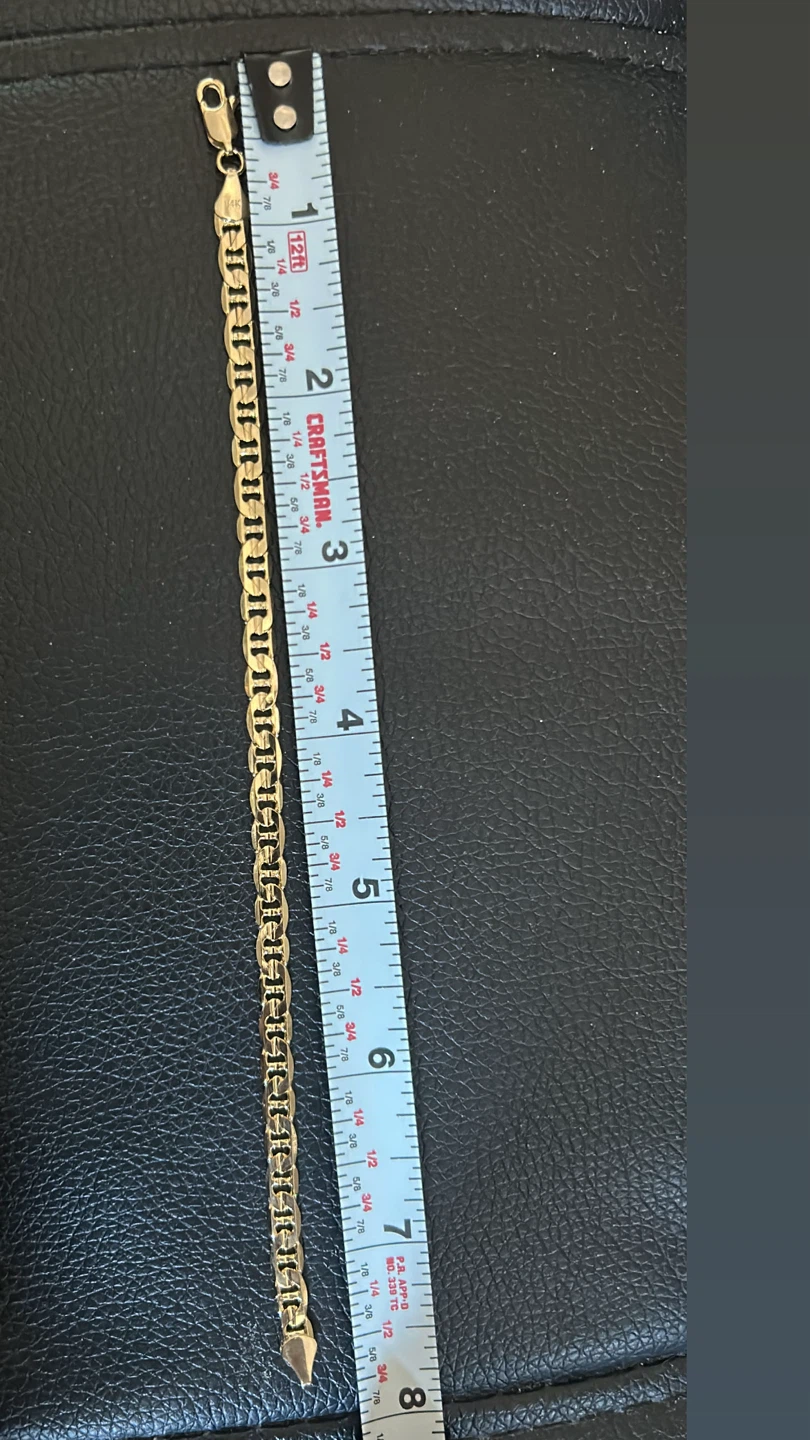 Men’s 14K Gold Mariner Link Chain, 7.5 inches