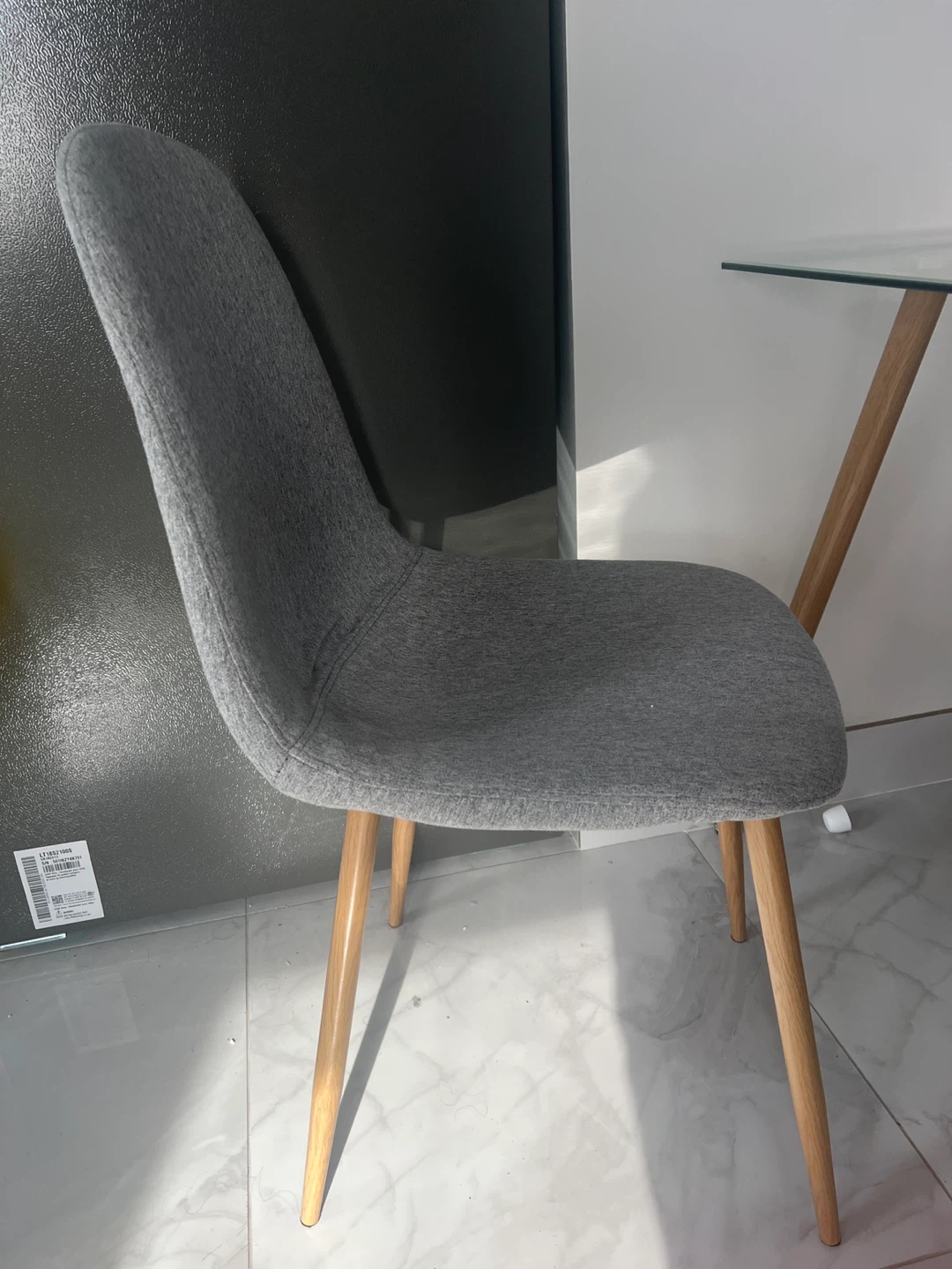 Glass Top Dining Table with 4 Gray Chairs - photo 2