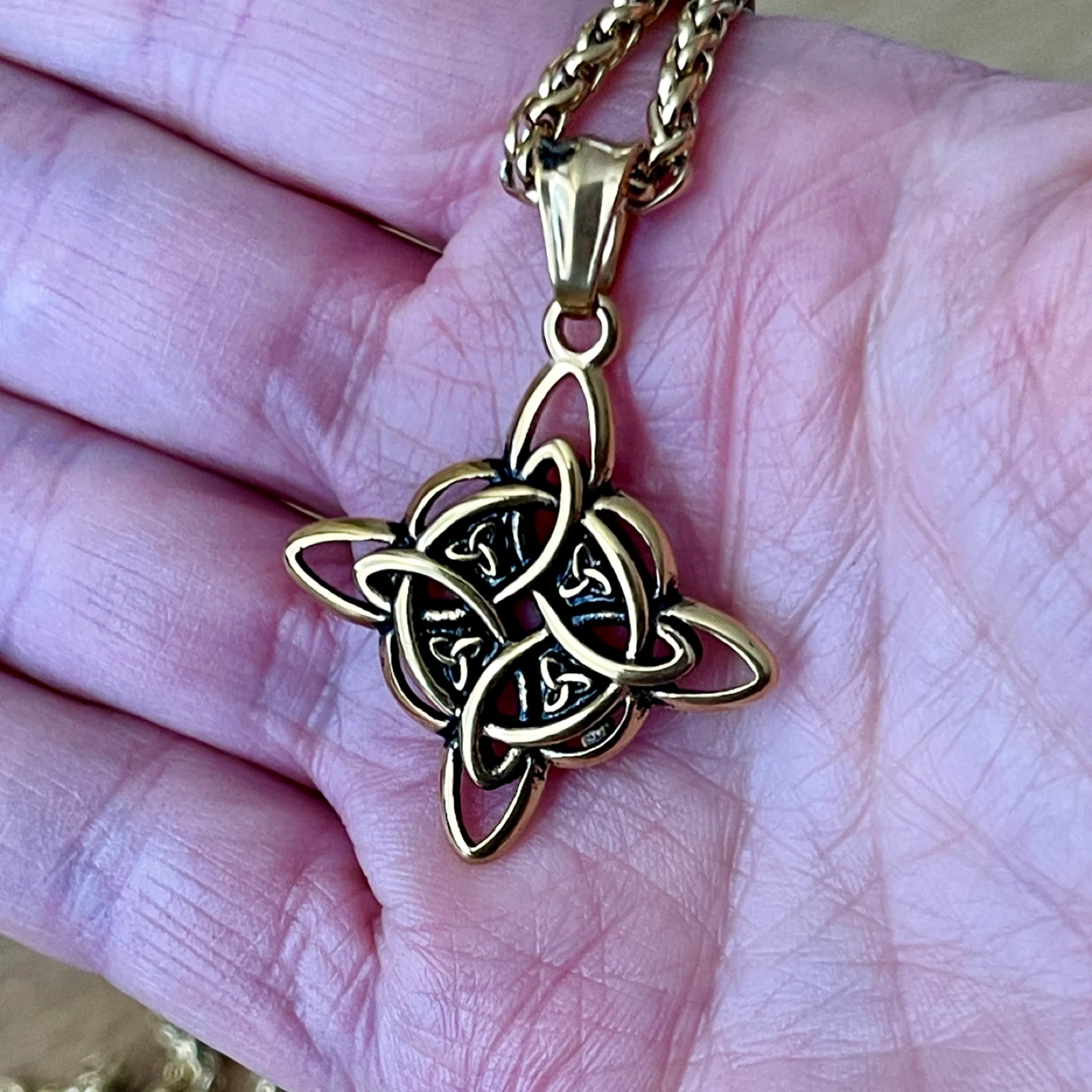 Celtic Trinity Knot stainless steel necklace - photo 3