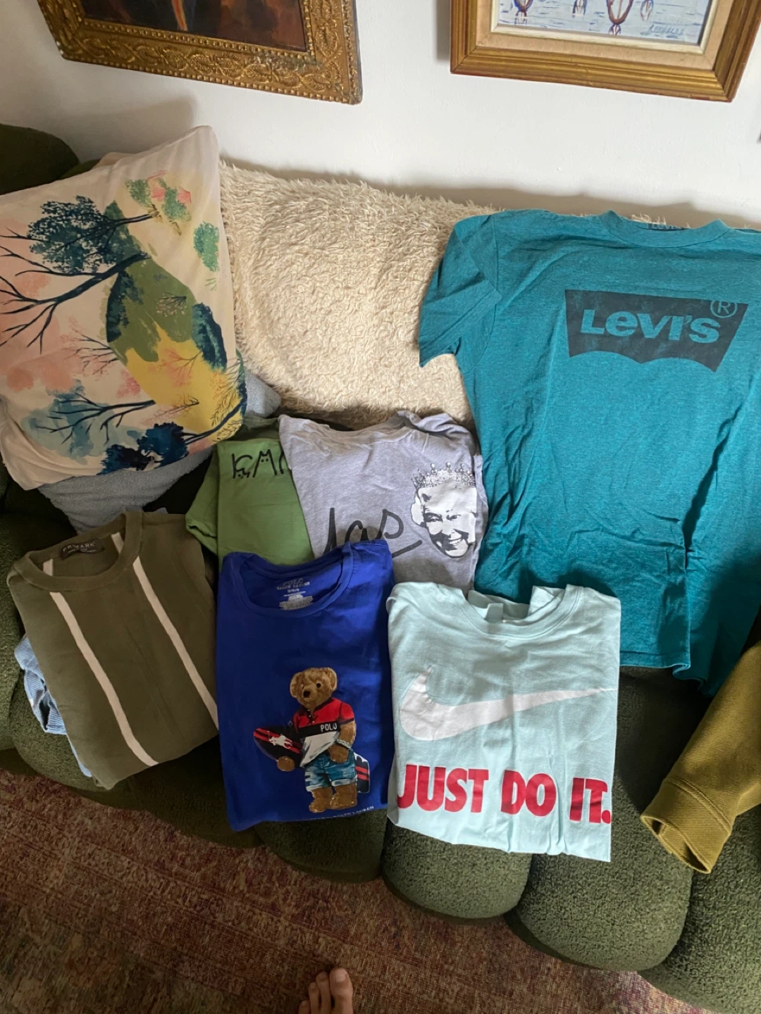 Assorted T-Shirts: Levi's, Nike, Polo