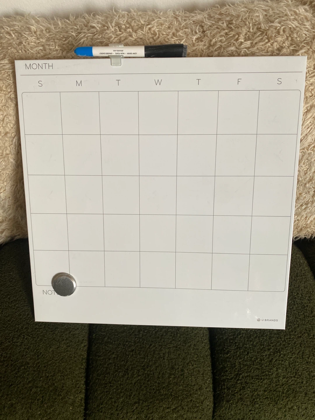 U Brands White Calendar Board