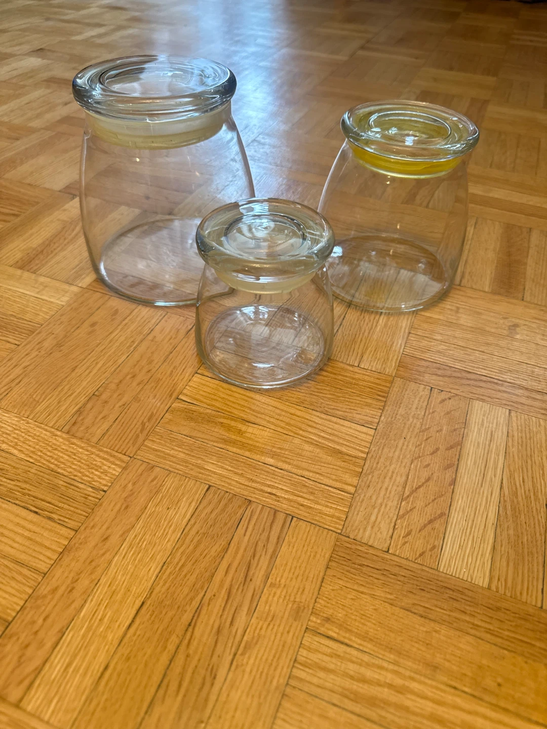 Glass Storage Jars with Lids - Set of 3