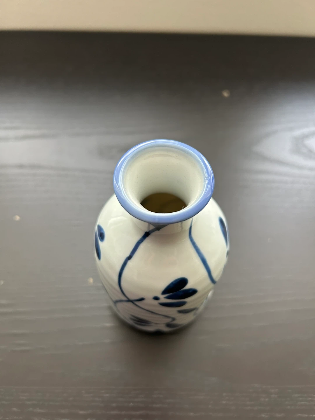 Ceramic Sake Bottle Vase - White & Blue - photo 2