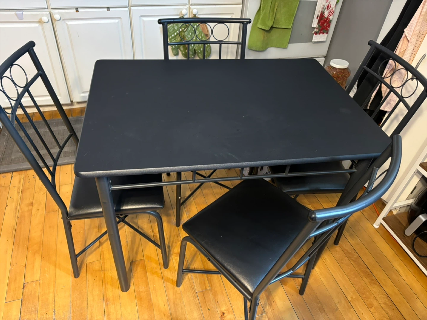 Monarch Specialties 5-Piece Black Metal Dining Set