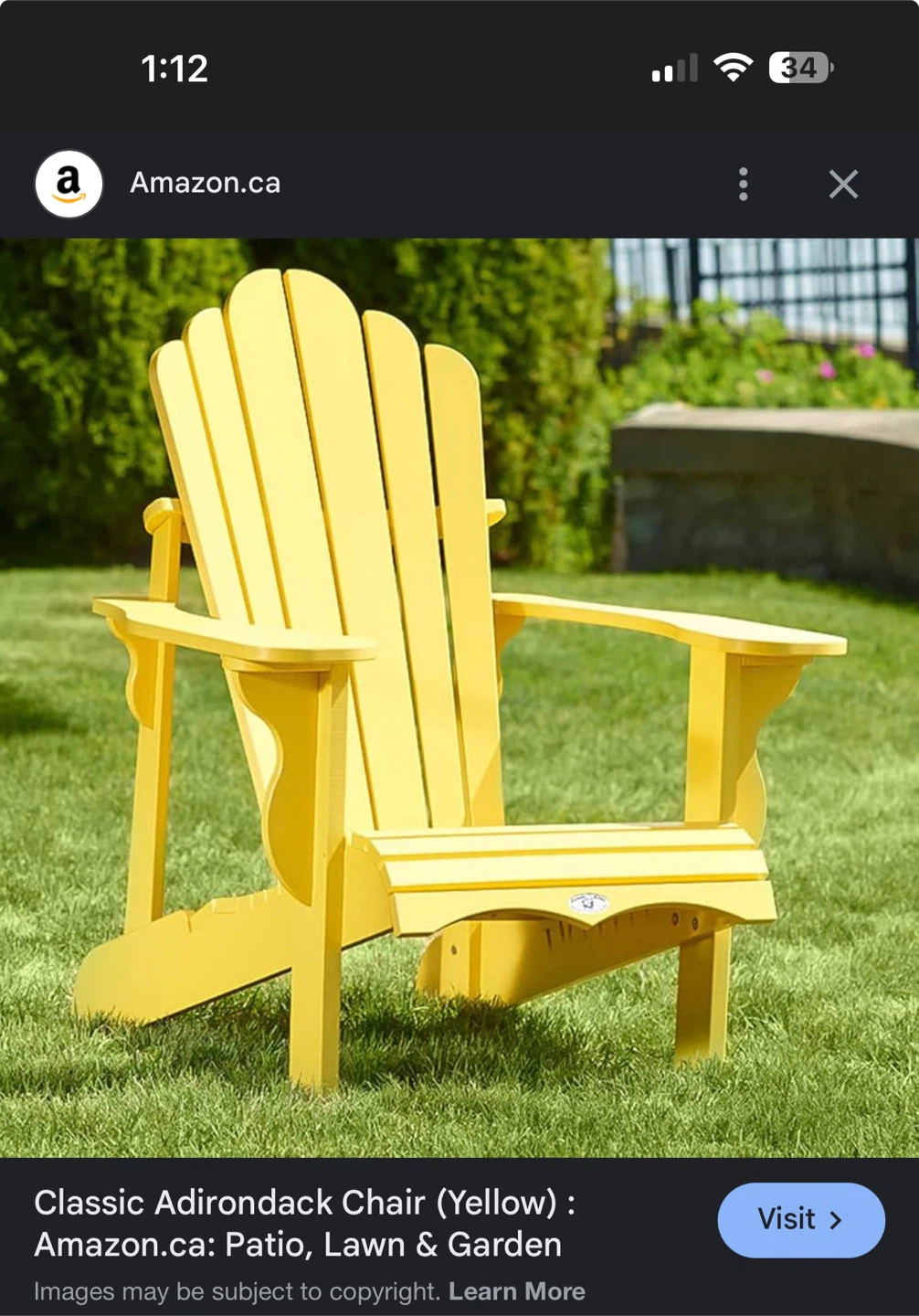 KidKraft Yellow Adirondack Chair - New in Box!
