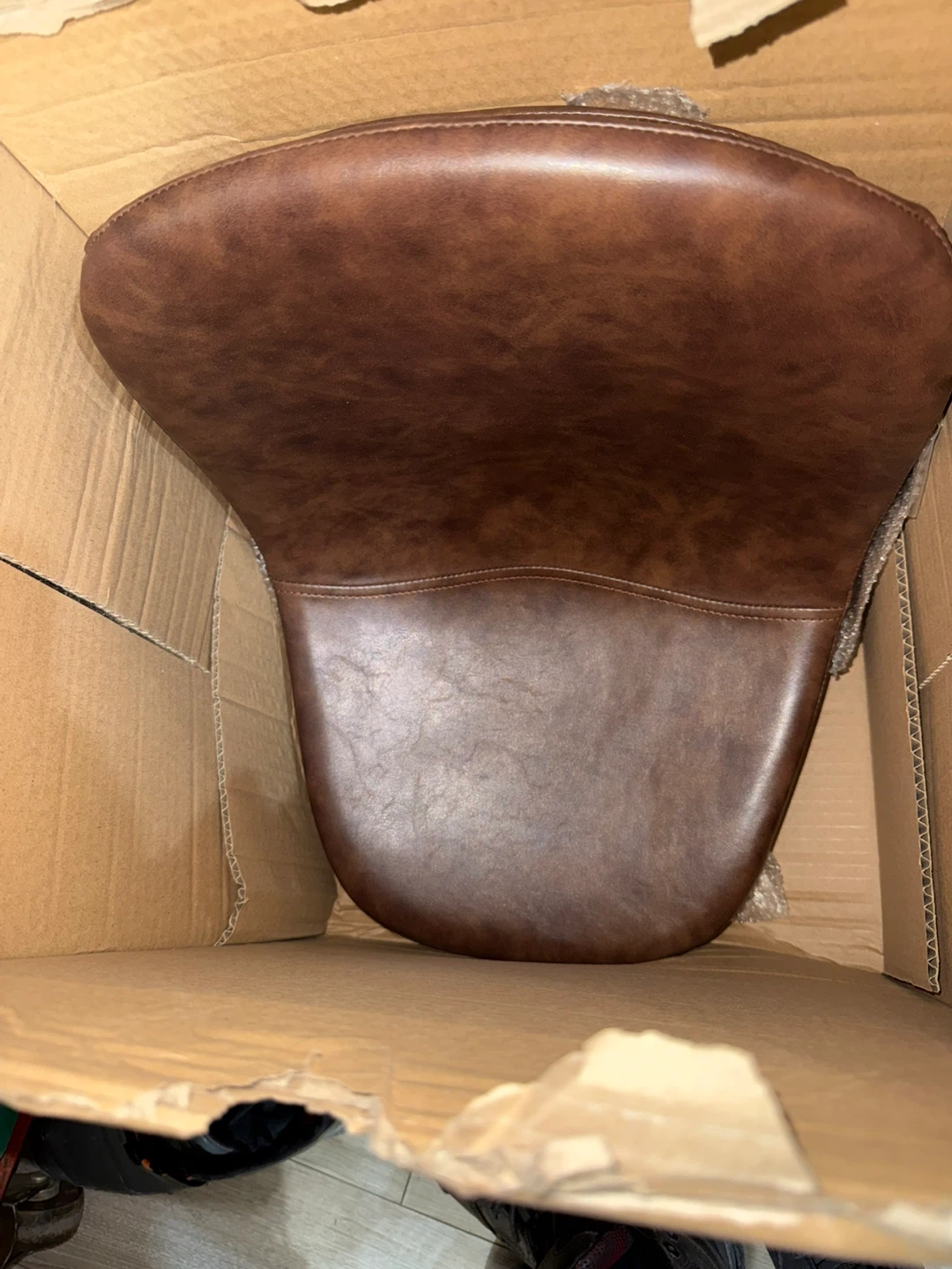 Brown Faux Leather Bar Stools - New in Box! 2 pieces - photo 5