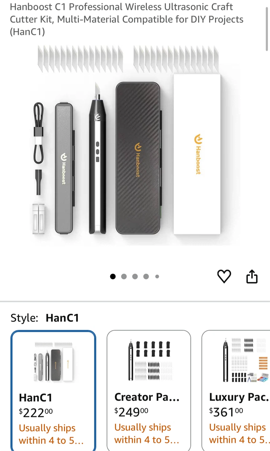 🥕 Hanboost C1 Professional Wireless Ultrasonic Craft Cutter Kit