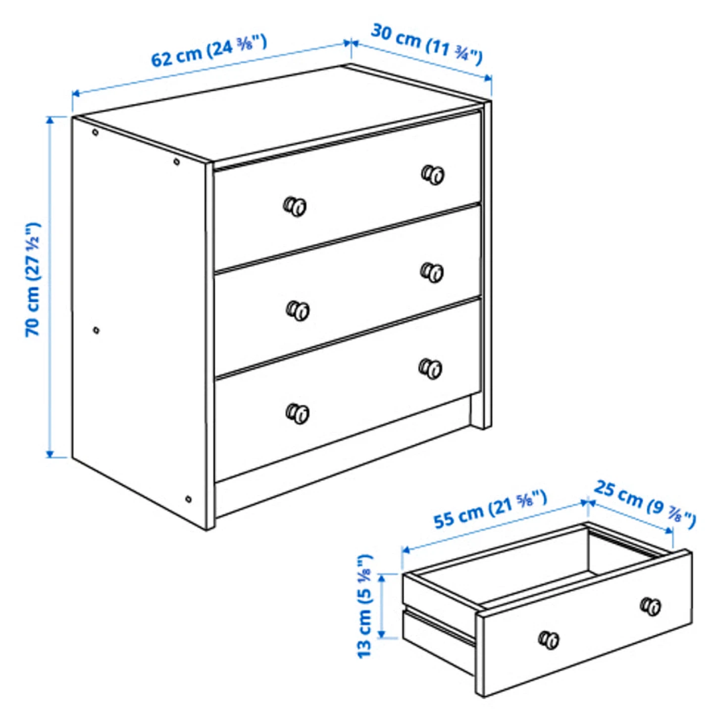 IKEA Rasta 3-Drawer Chest - Solid Wood - photo 5
