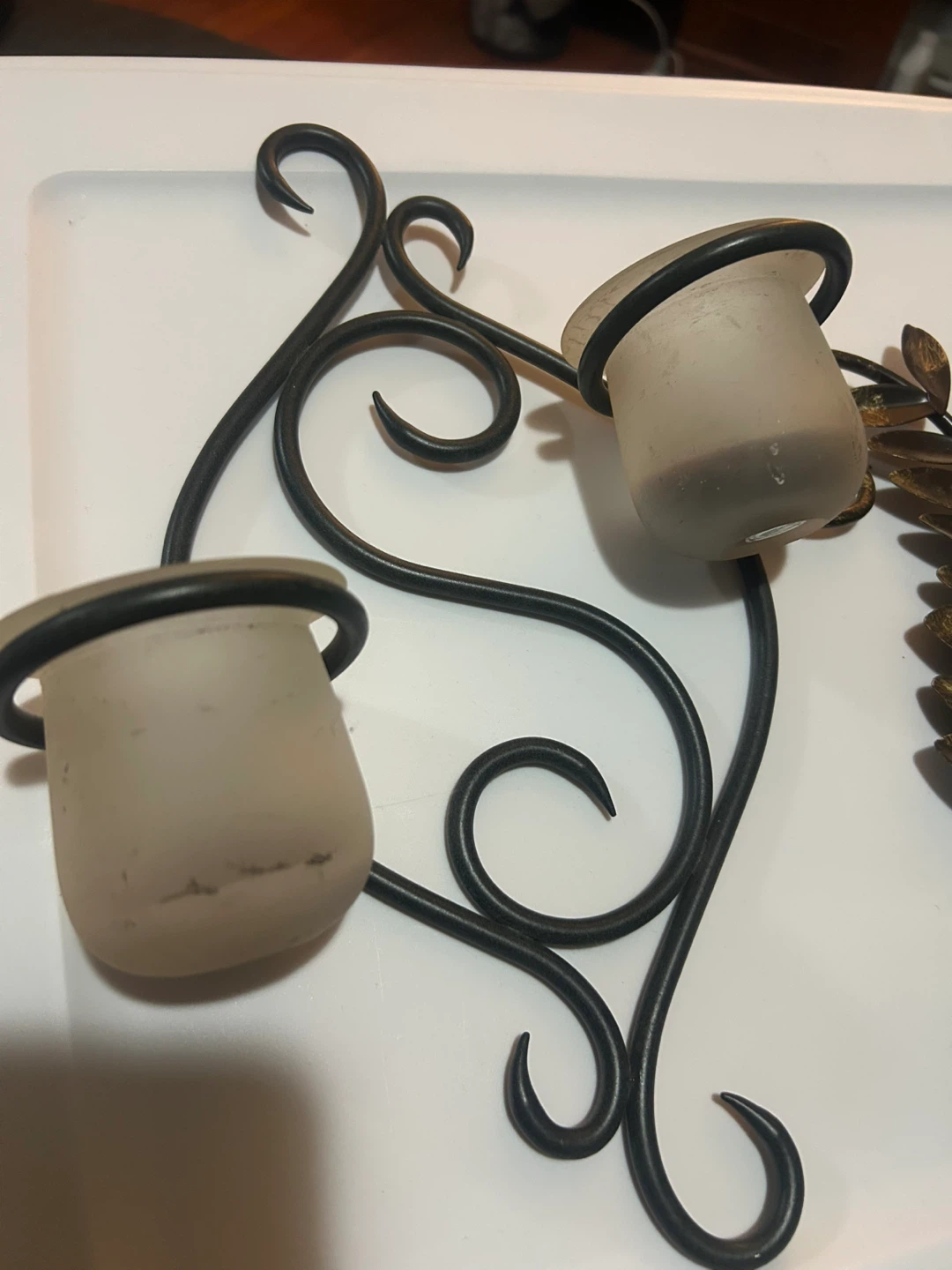 🏆 Metal & Glass Wall Candle Holder - photo 2
