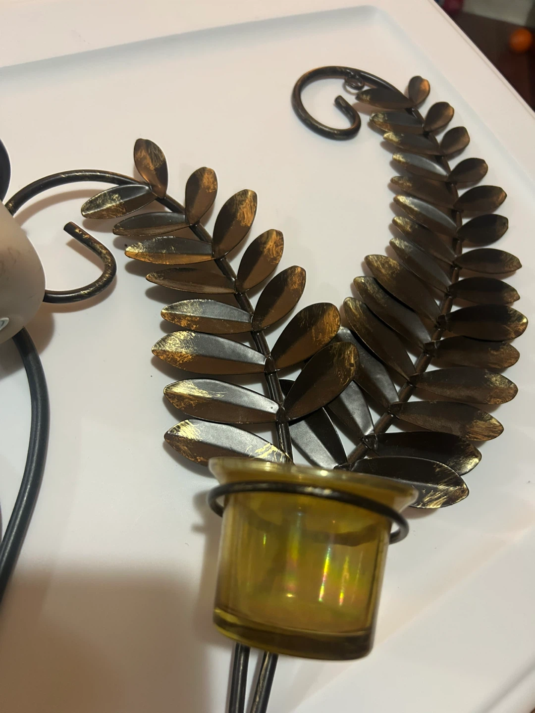 🏆 Metal & Glass Wall Candle Holder - photo 3
