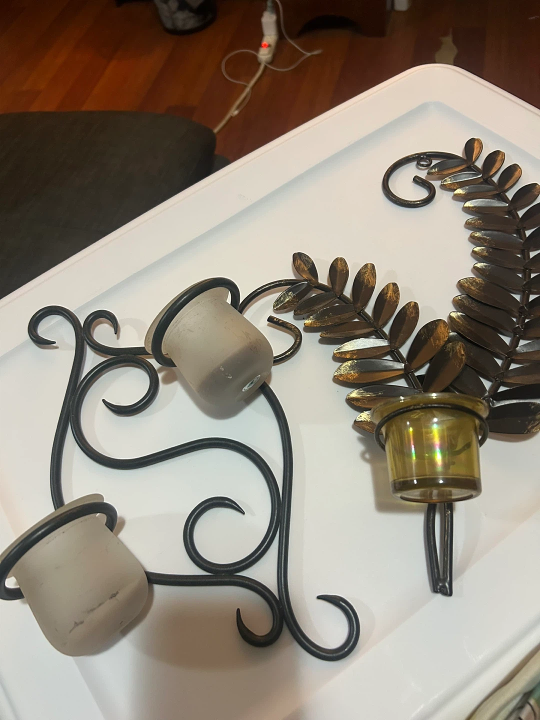 🏆 Metal & Glass Wall Candle Holder