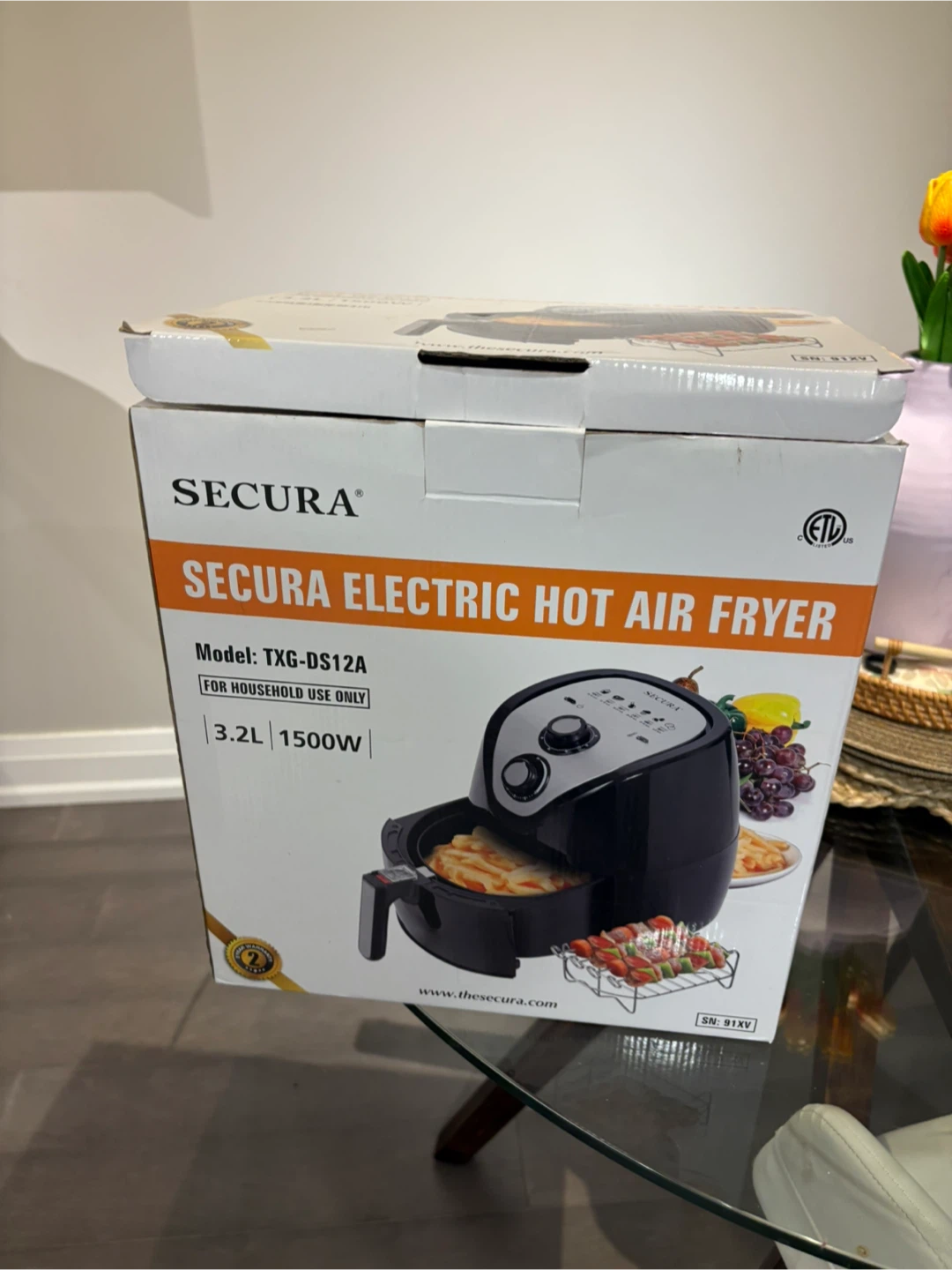 Secura Electric Hot Air Fryer TXG-DS12A - 3.2L