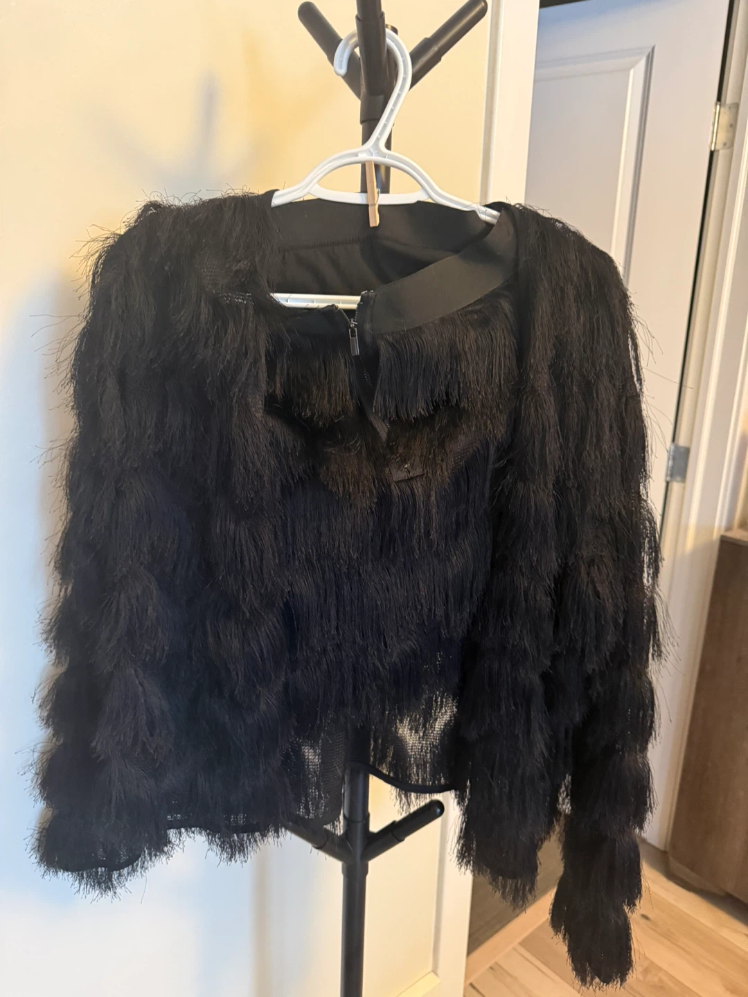 Black Fringe Skirt and blazer