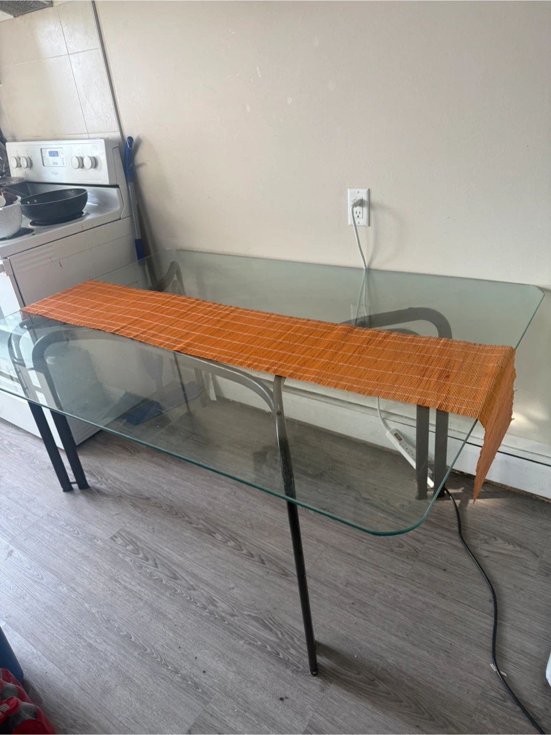 Glass Top Dining Table with 3Chairs