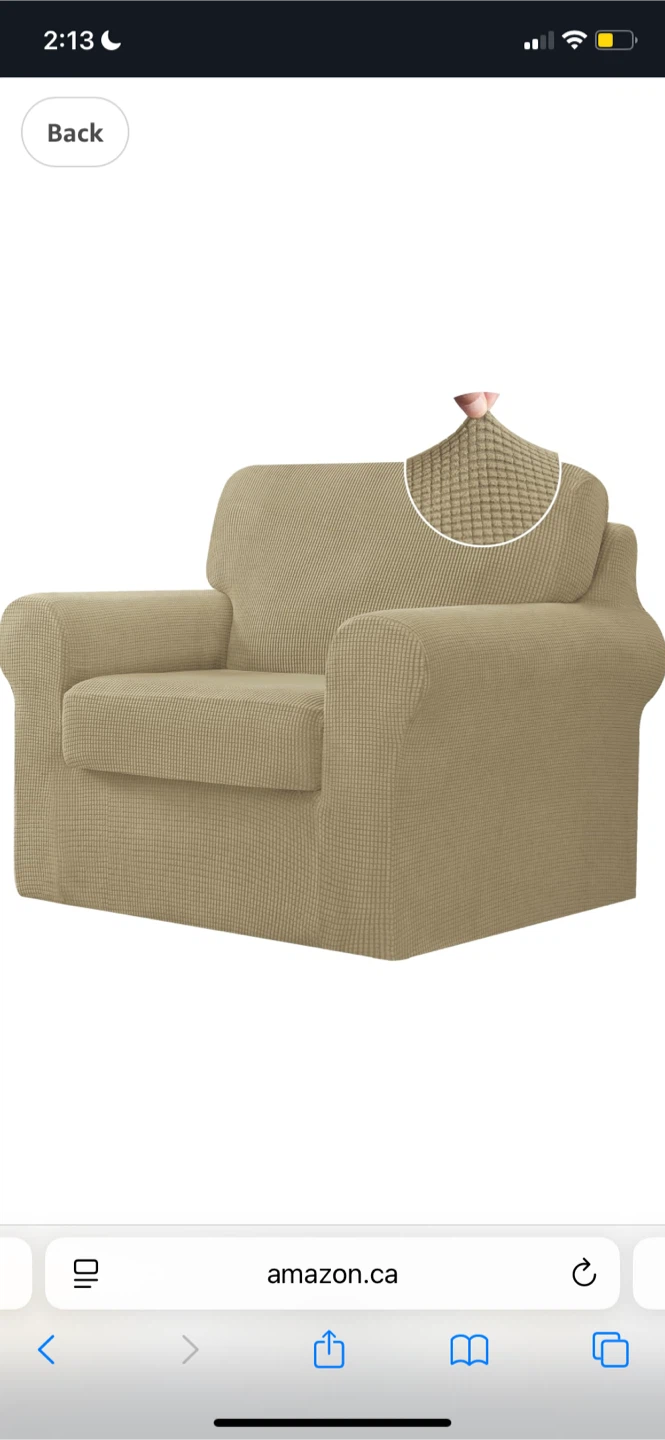 2 pc Loveseat/ Armchair Cover beige