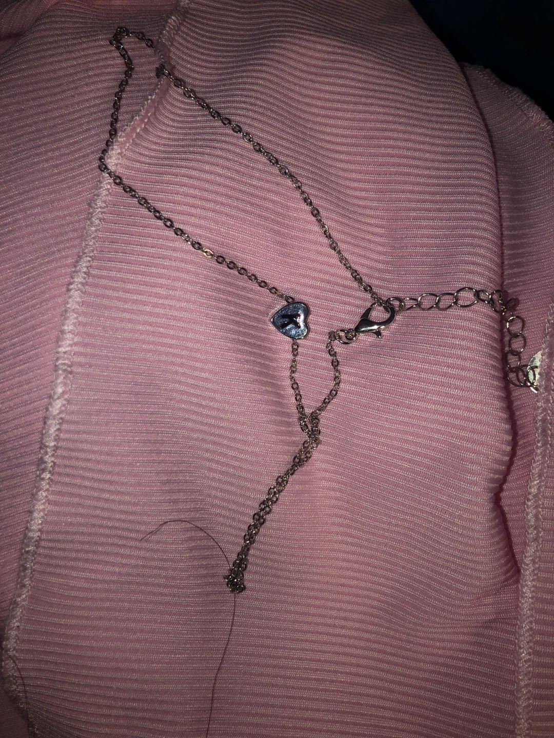 Heart Pendant Necklace with letter K