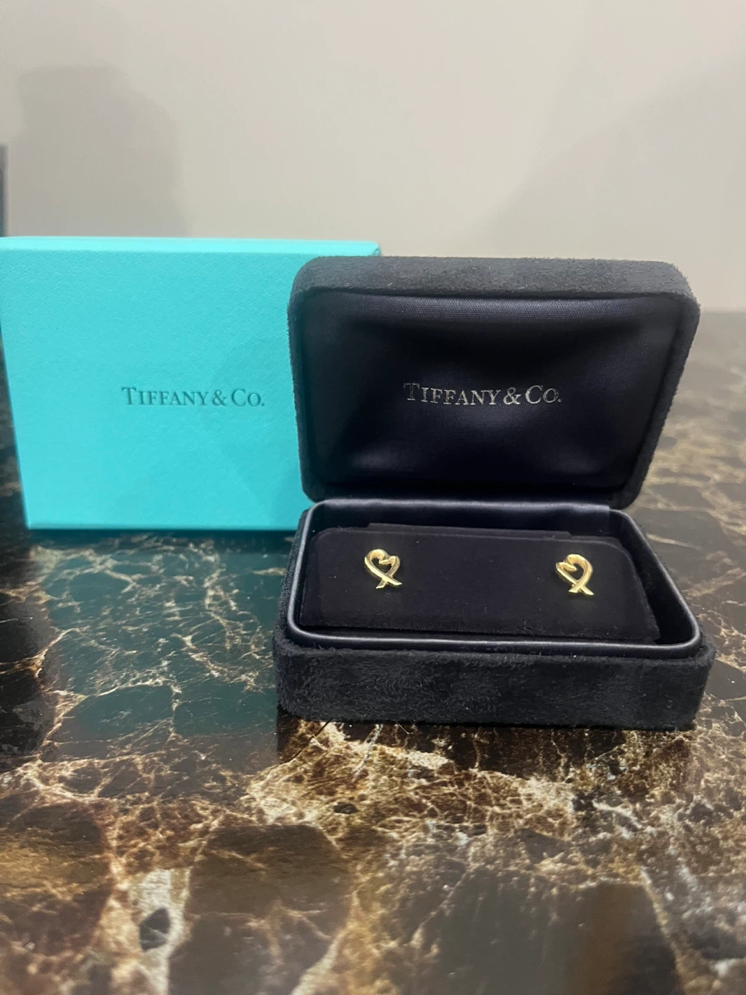 Tiffany & Co. Loving Heart Gold Stud Earrings