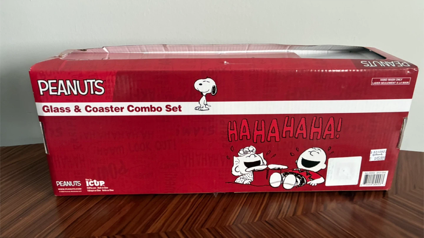 Snoopy Glass & Coaster Combo Set - New - photo 2