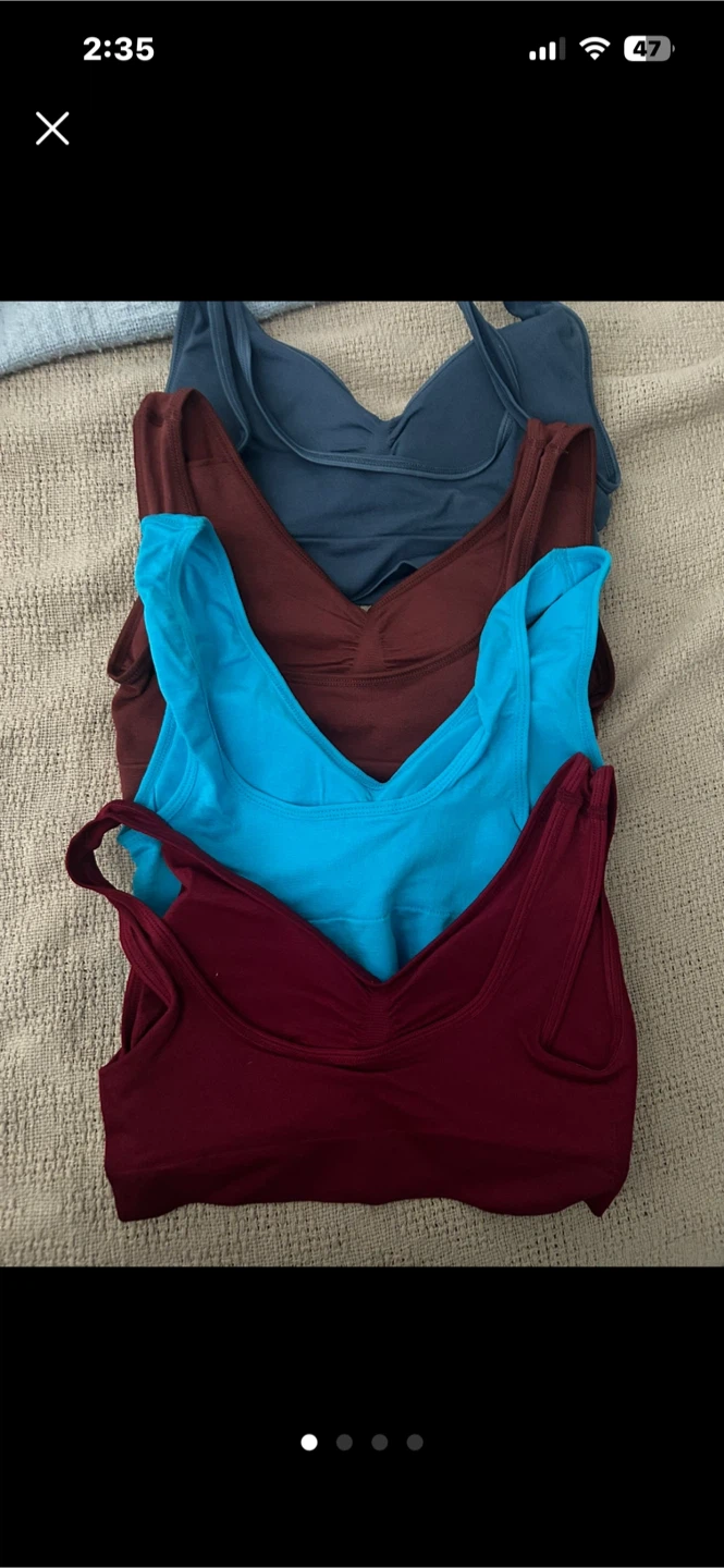 Burgundy, Blue, Brown Bra Tops - Size S - photo 3