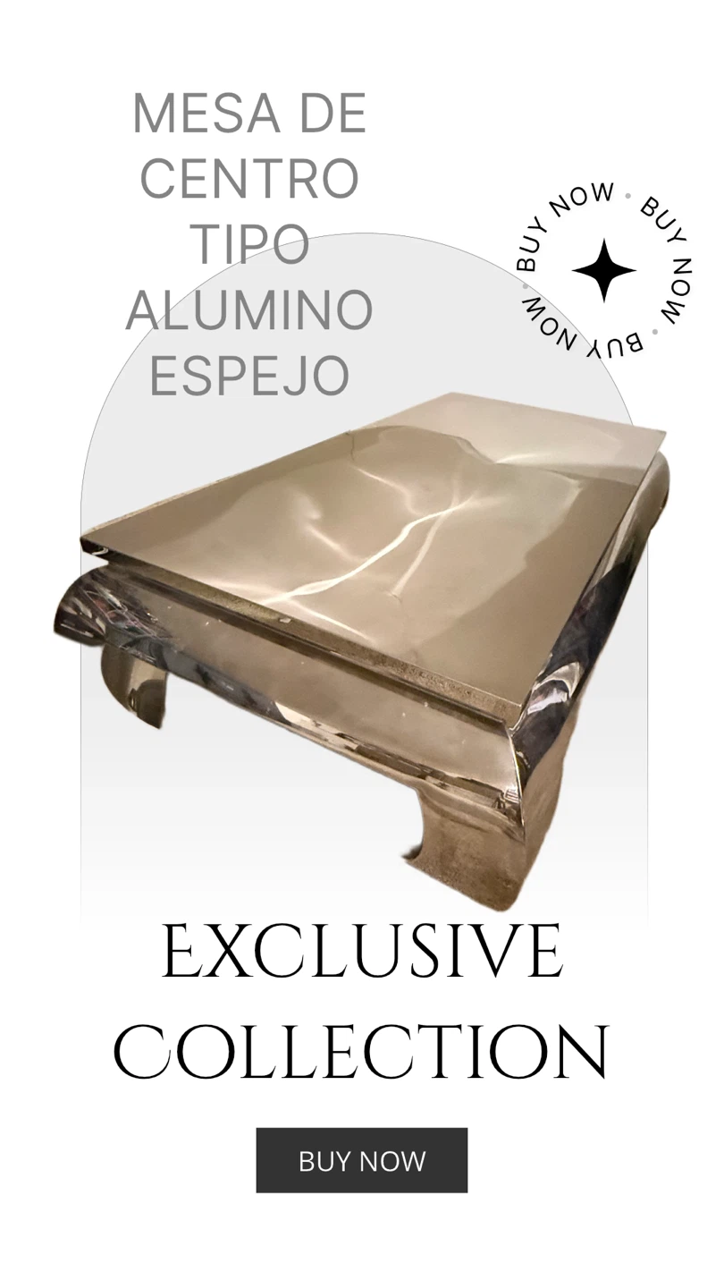 Silver Aluminum Coffee Table