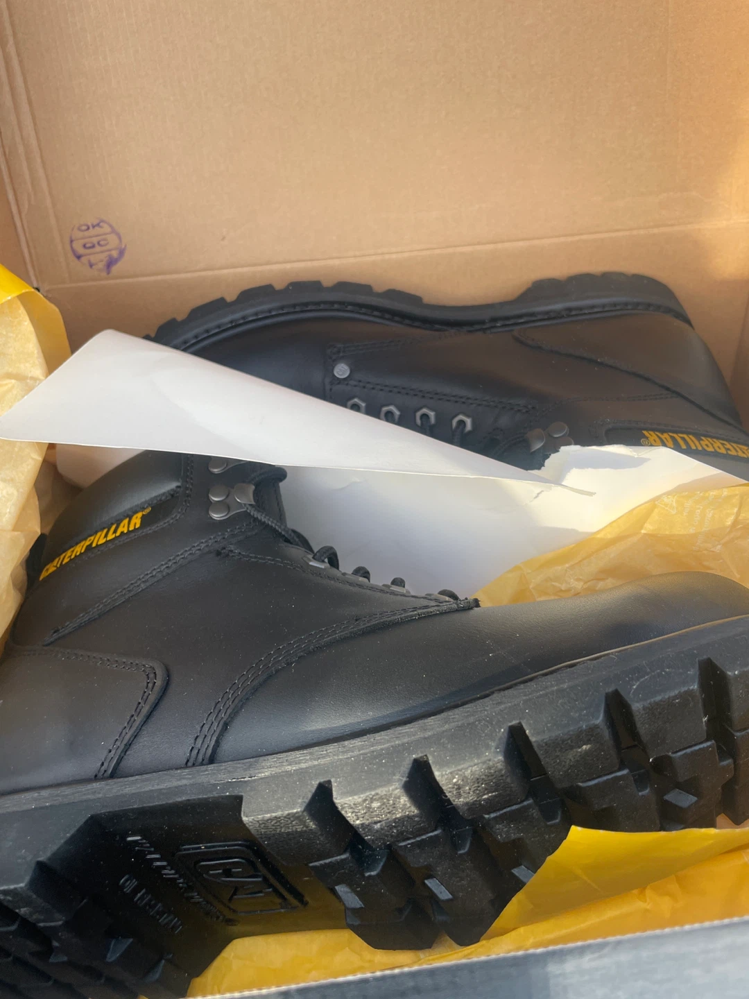 Caterpillar Black Leather Work Boots