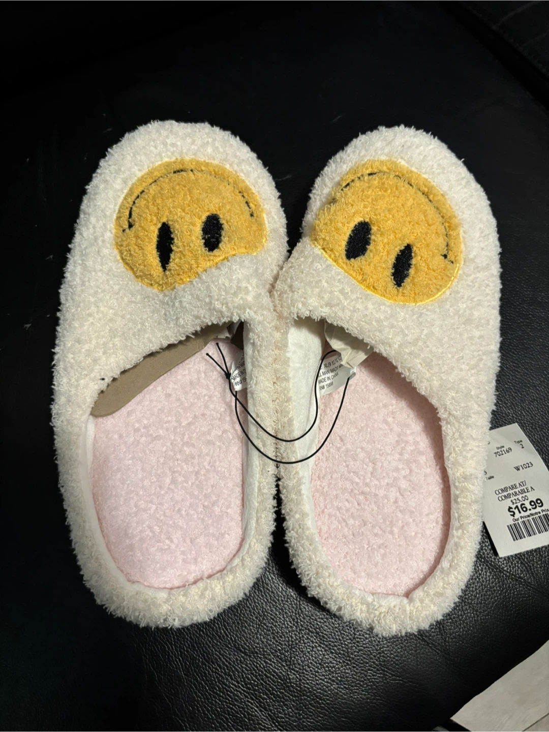 Smiley Face Slippers - Size XL
