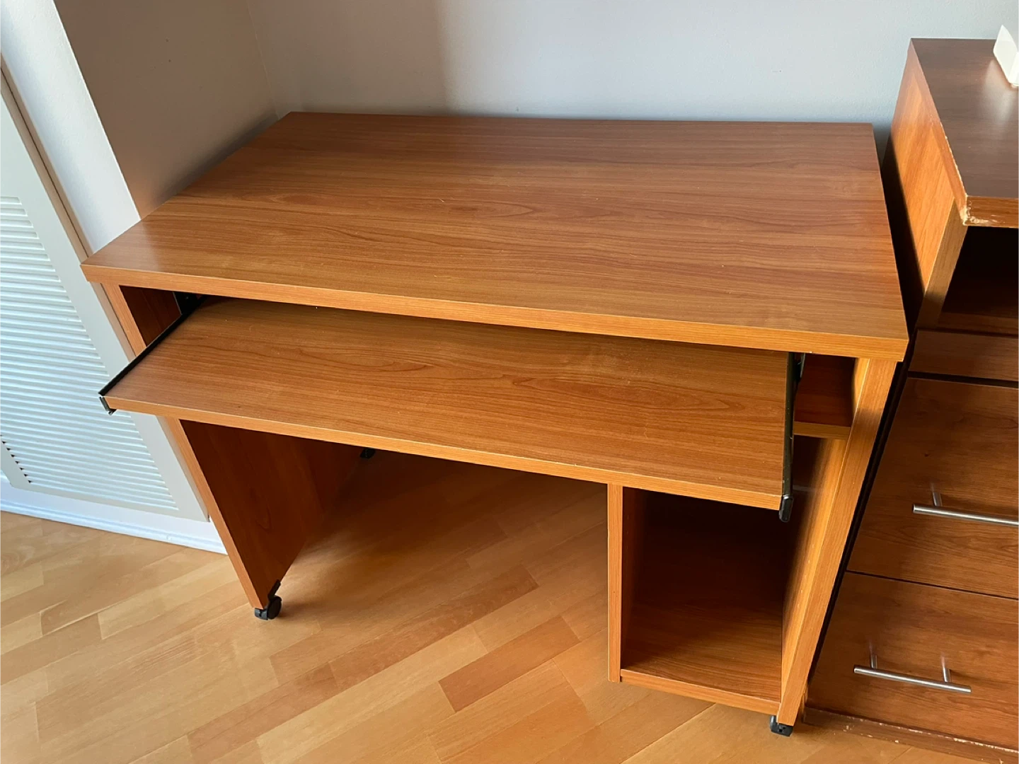 Wood Desk with Pull-Out Keyboard Tray - photo 2