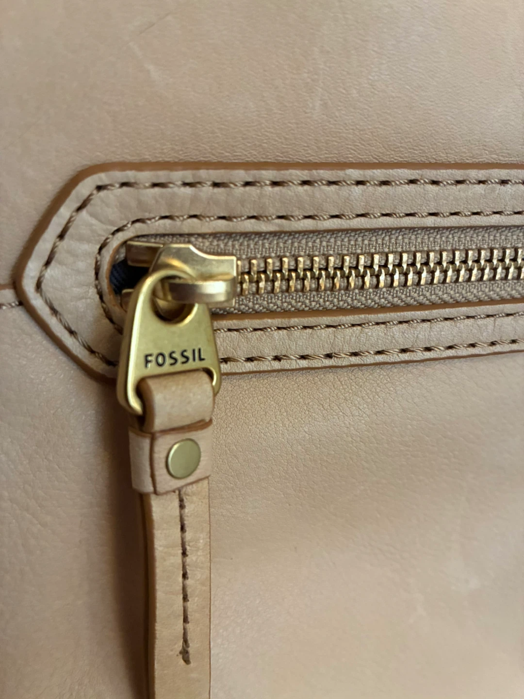 Fossil Leather Crossbody Bag —beige/tan - photo 2