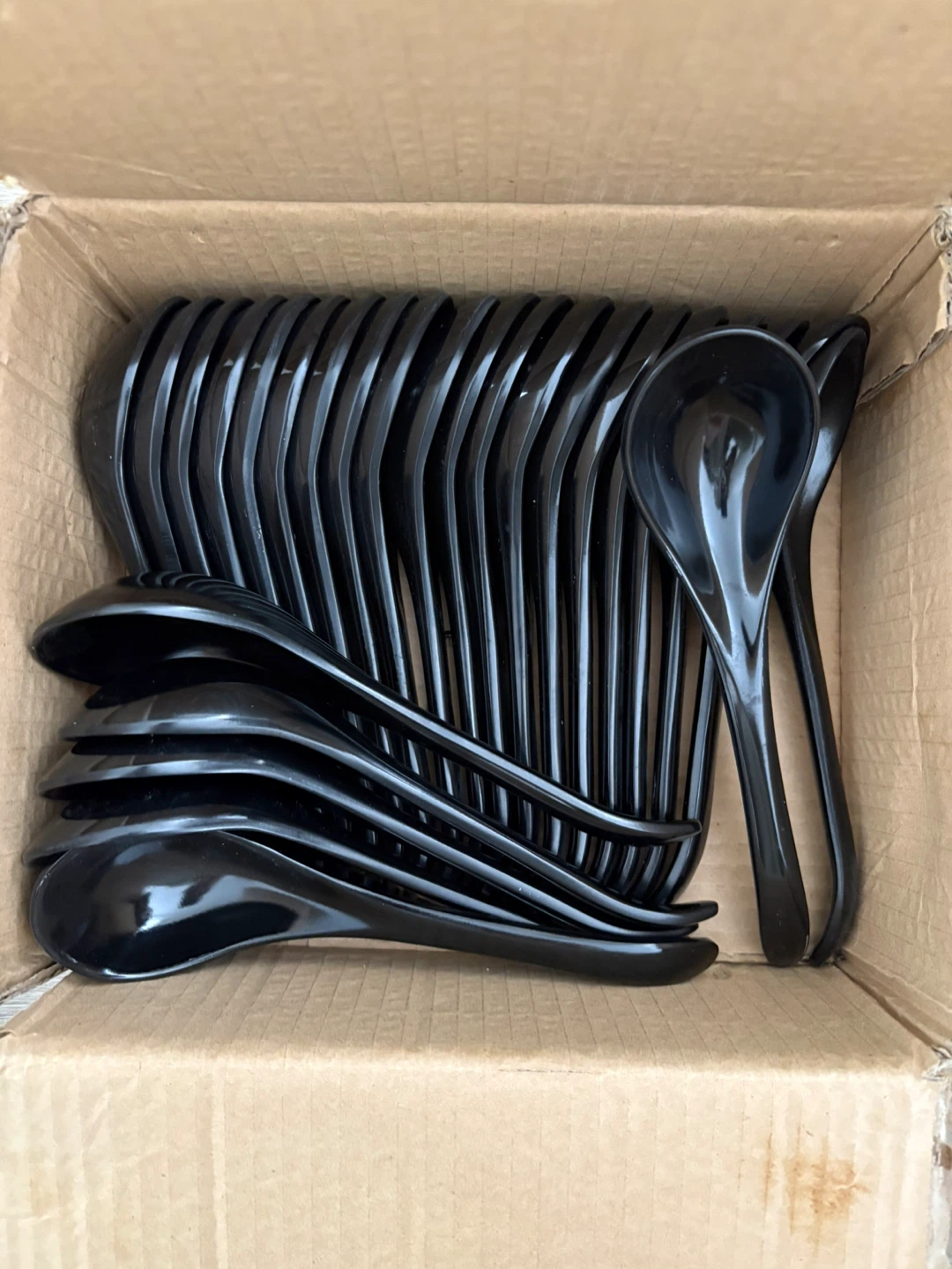 Black Heavy-Duty Soup Spoons