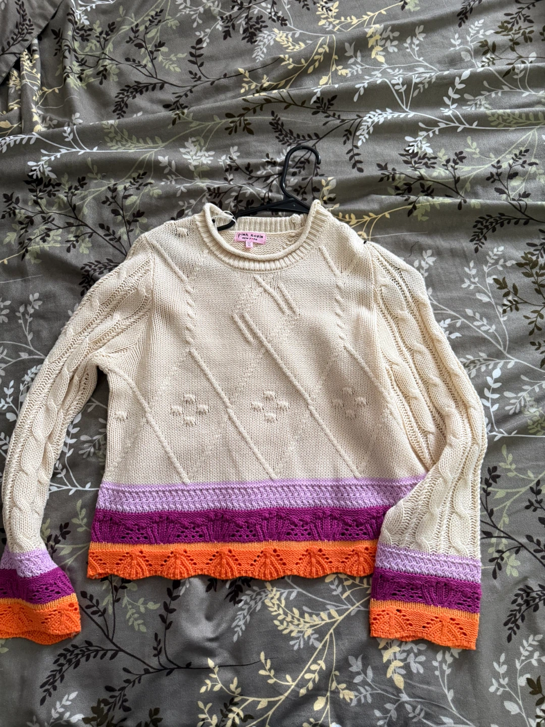 Pink Robin Cream Knit Sweater