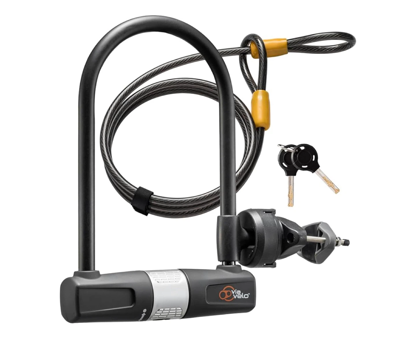 Via Velo Bike U-Lock with Cable & Keys - New