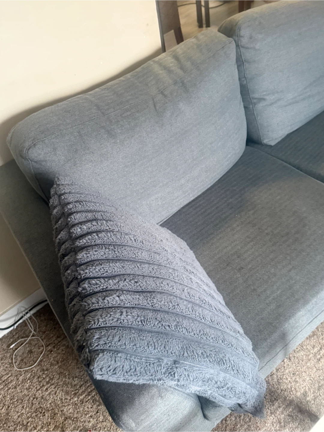 2 White Glass Top Coffee Table and sofa - photo 3
