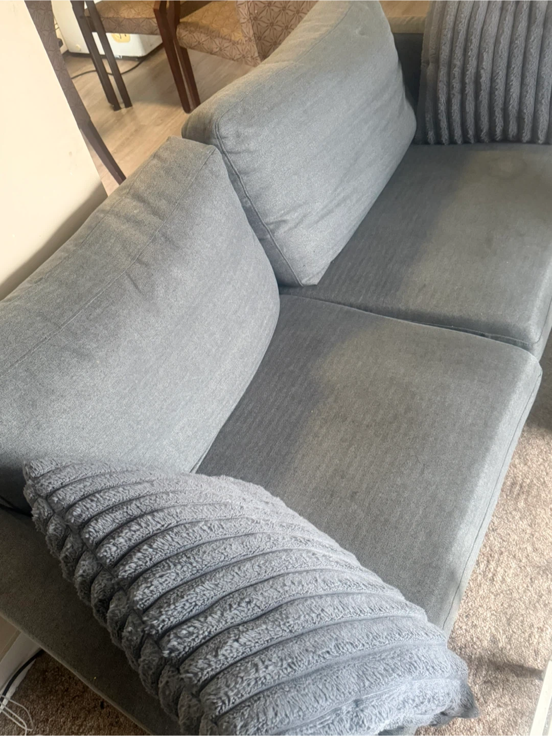 2 White Glass Top Coffee Table and sofa - photo 4