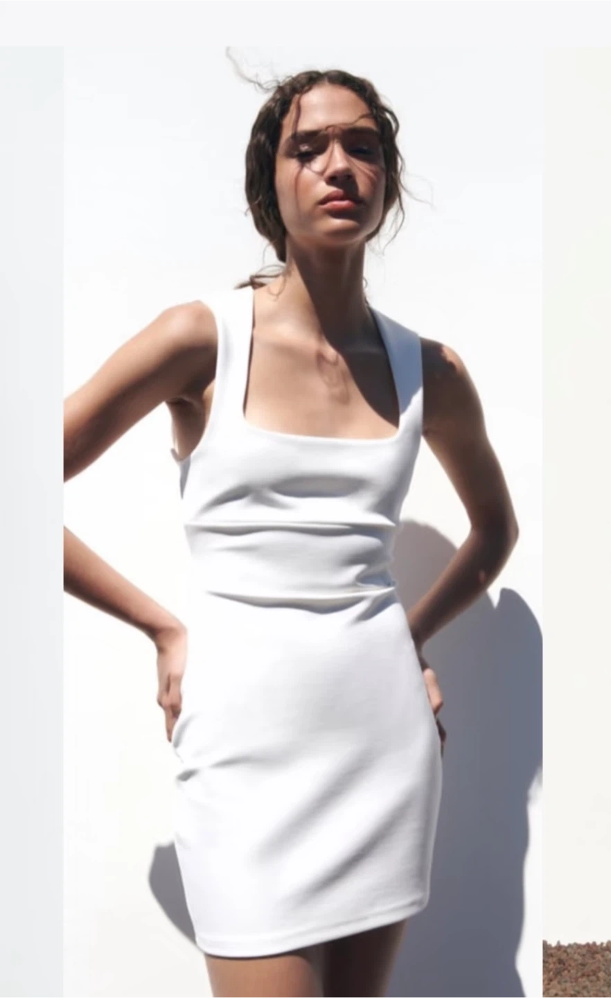 Zara White Mini Dress - Size S - photo 2