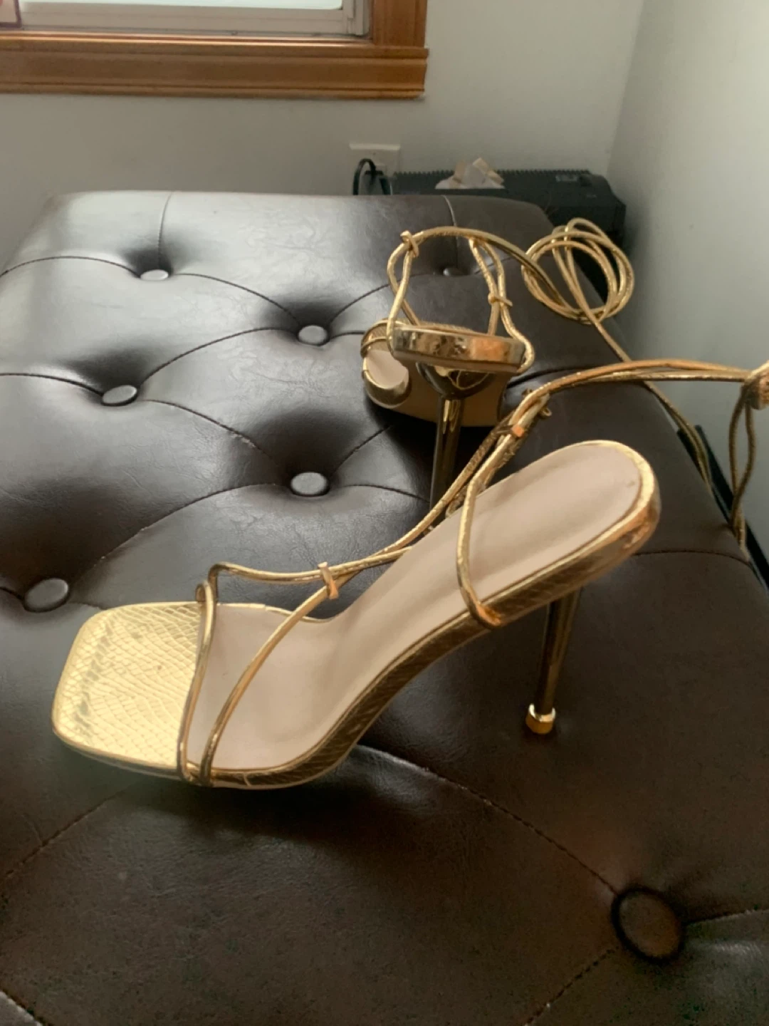 Gold Strappy Heels - photo 2
