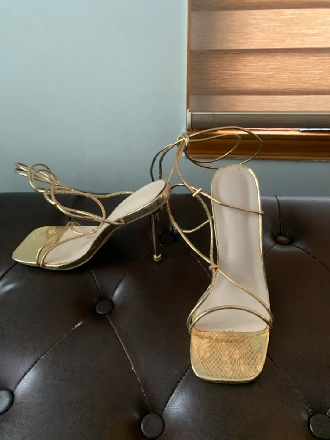 Gold Strappy Heels