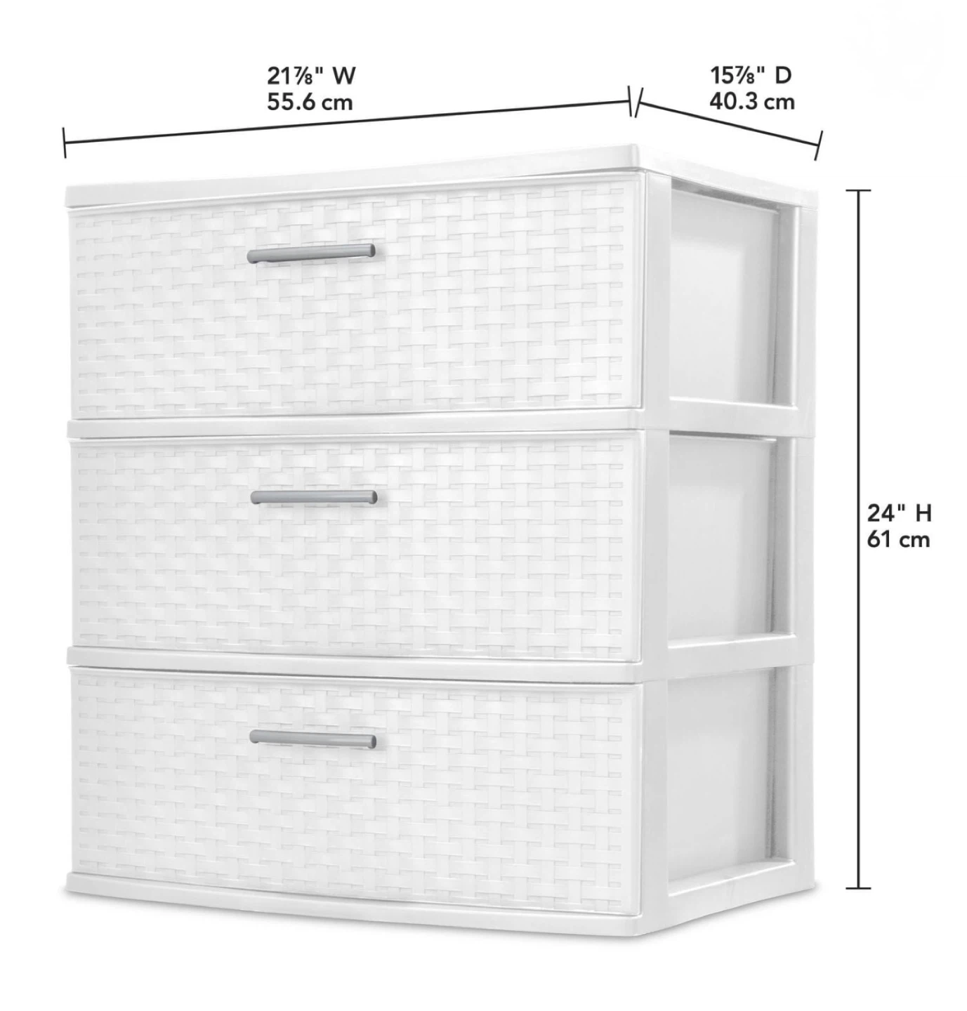 White 3-Drawer Plastic Storage Dresser - photo 2