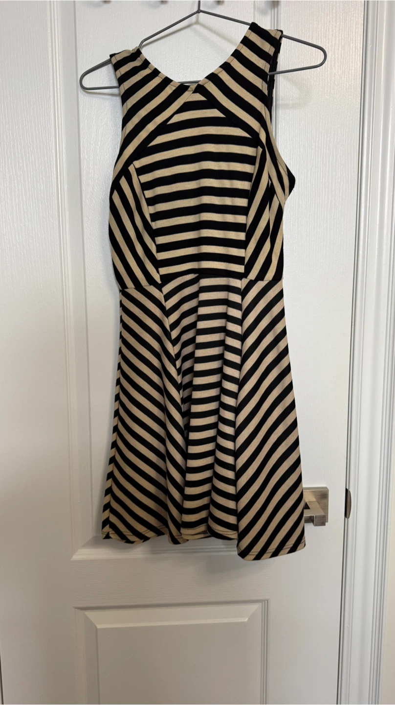 Striped Sleeveless Dress - Size Medium