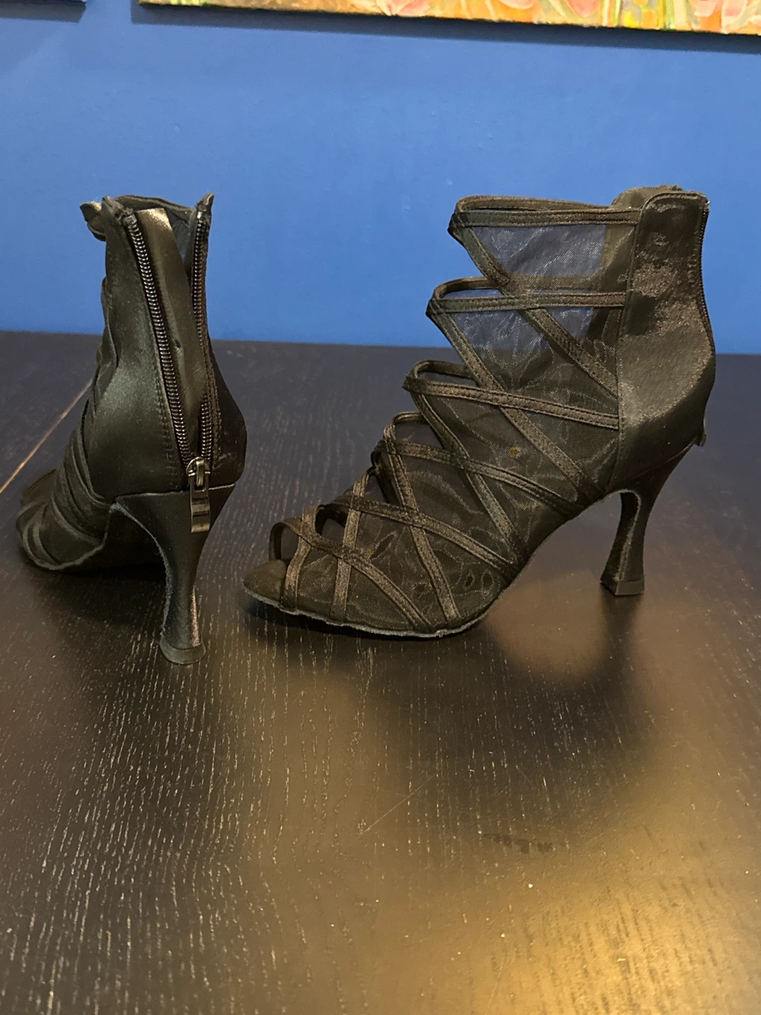 Black Ballroom Dance Shoes - Size 8 - photo 2