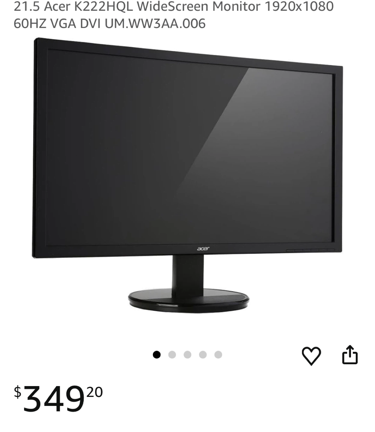 Acer K222HQL 21.5" Monitor