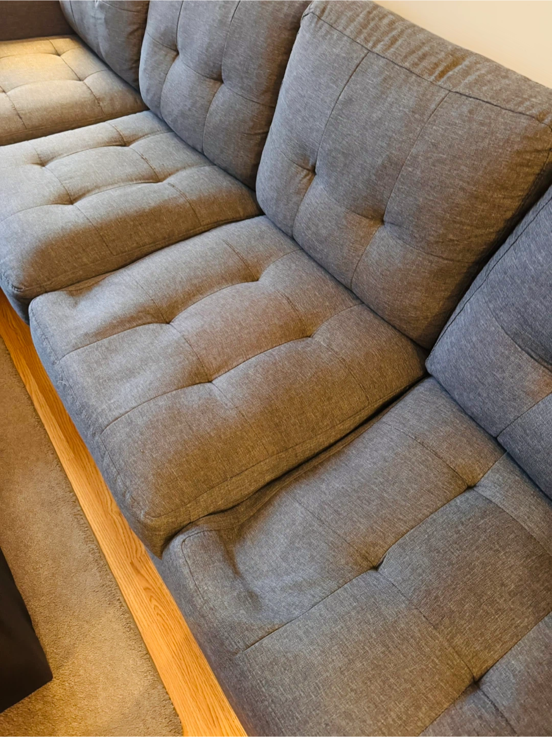Grey Sectional Sofa with Storage – $50